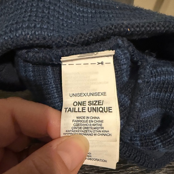 The North Face Navy Knit Beanie Hat Fleece Lined Unisex One Size - Picture 5 of 5